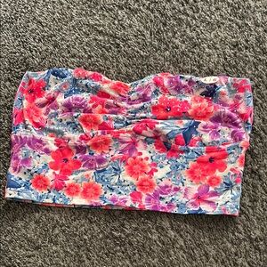 Pink Floral Bandeau Top